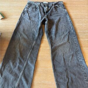 ZARA! Mid rise wide leg black jeans